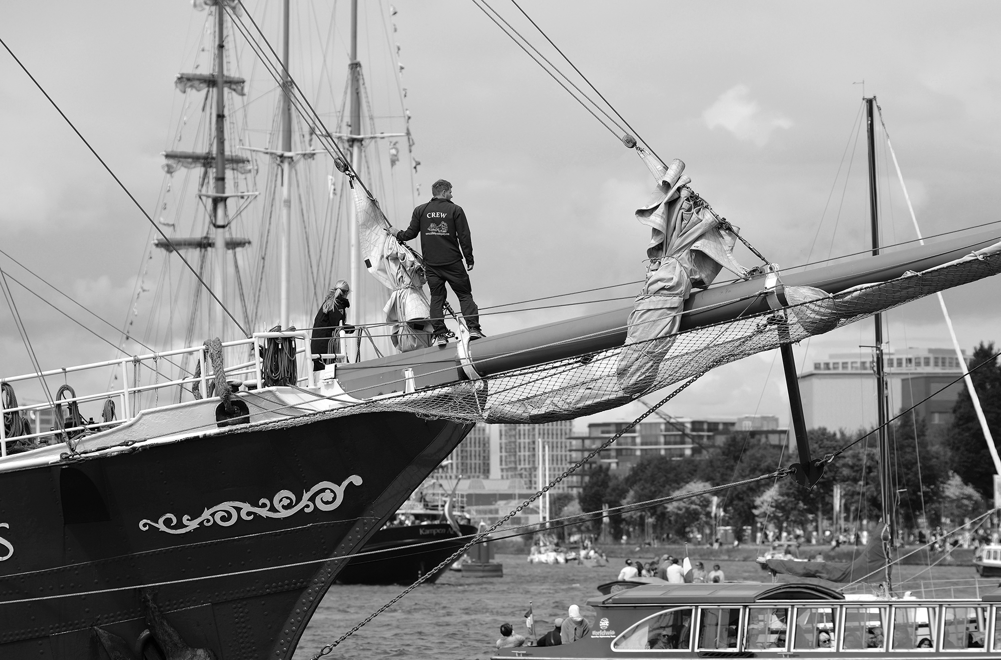 Picture of the SAIL 2025 event, with a tall ship on the foreground